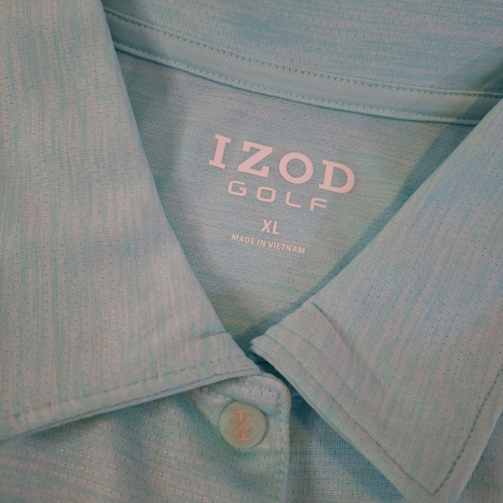 IZOD GOLF Womens XL Sleeveless Polo Shirt Aqua Blue Stretch Performance - Picture 4 of 6